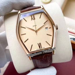 Malte 82131 A21J Automatic Mens Watch 42mm Rose Gold Champagne Dial Stick Roman Markers Brown Leather Strap Sports Watches 5 Styles Puretime01 E131d4