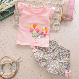 Two Pieces Cotton Girls Clothing Sets Summer Vest Sleeveless Children Sets Fashion Girls Clothes Suit Casual Floral #307 instock ottie