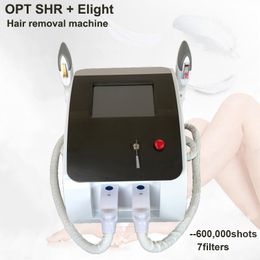 Portable ipl hair removal multifunctional beauty equipment elight skin rejuvenation opt pigmentation treatment machine 2 handles 600000shots