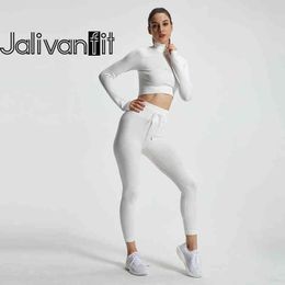 High Quality Fabric Set Woman 2 Pieces Yoga Kit Seamless Fitness Suit High Waist Woman Clothes Leggings Bra Women's Tracksuit H1221
