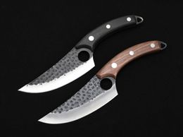 Outdoor Survival Straight Tactical Knife High carbon steel Handmade Blades Full Tang Handle Fixed Blade Chef Knives With Leather Sheath