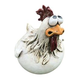 craft fence Canada - Garden Decorations Sculpture Home Animal Outdoor Chicken Fence Decoration Statues Funny Resin Rooster Craft Lawn Gift Farm Art Yard Supplies