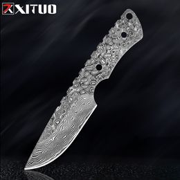 XITUO Fixed Blade Pocket Knife Damascus Steel Knife Survival Hunting Camping Knives Outdoor EDC Tools Sharp Chef Fruit Knife