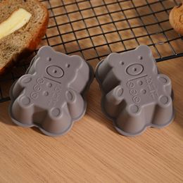 6Pcs Silicone Bear Shaped Muffin Cup Biscuit Non-stick High Temperature Resistant Cake Mold Baking Baking Accessories