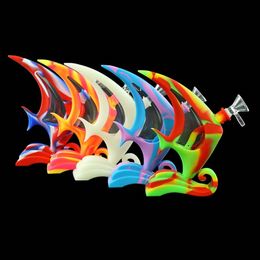 shisha hookah water smoking pipe Angelfish hookahs silicone hose joint glass bong dab height 6.7"