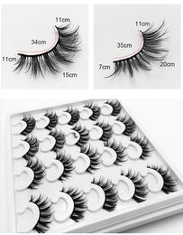 3d Mink lash Faux cils pestañas 8D false eyelashes naturally curl thick 10 pairs of lashes set pink Colour box packaging lash fake eyelash 8styles for option