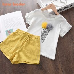 Bear Leader Summer Girls Cartoon Clothing Sets Fashion Kids Girl Casual T-shirt And Shorts Outfits Children Cute Clothes 2-6Y 210708