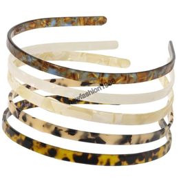 Trendy Leopard Colour Print Headband Headwear for Women Acetic Acid Round Hair Band Fashion Hair Jewellery Accessories