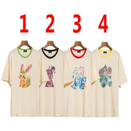 -Camisetas para hombres 21ss welldone t shirt hombres mujeres dibujos animados animal impresión suelta camiseta moda casual sentido sentido de manga corta