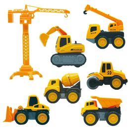 Construction Vehicle Set Diecast Scene Car Toy for Boy Engineering Toy Parking Lot Excavator Mixer Truck Tank Truck Model