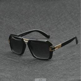 Mode-Sonnenbrille, hochwertige Sonnenbrille mit großem Rahmen, Metall, Rap-Hip-Hop-Stil