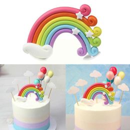 Other Festive & Party Supplies Rainbow Cake Toppers Flags Decor Kids Girl Birthday Topper Baking Dessert Top Cupcake Wedding Decoration F9A4