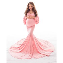 Sexy Off Shoulder evening dress Maternity Dresses for Photo Shoot Women Long Maxi Baby Shower Dress Photography Pregnancy Clothe Q0713