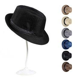 Cloches Men Straw Hat Linen Sun Protective Foldable Breathable Casual Cap For Summer KS-