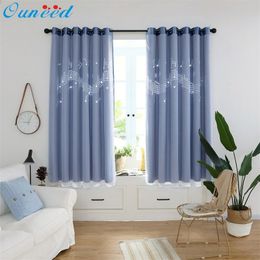 Ouneed Tulle Curtains * musical note Hollowing Out Europe and America style Curtain Drape Panel Sheer Curtains Scarf Valances Y200421