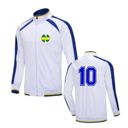 Capitão Tsubasa cosplay ozora tsubasa jaqueta de futebol novo time azul de manga longa para crianças adultas de futebol esportivo que corre o casaco de mulheres mulheres