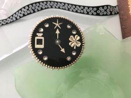 fashion luxury women's female's ladies round clock watch stamped big logo brooches pins with box colors free shipping
