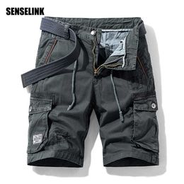 Spring Summer Men's Cargo Workwear Shorts Casual Fashion Outdoor Breathable High Quality Pants Streetwear 210714