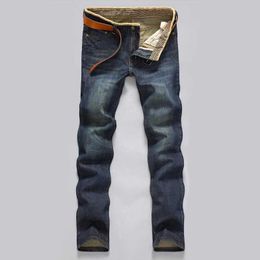 Men's Jeans Classic Men Casual MidRise Straight Denim Jeans Long Pants Comfortable Trousers Loose Fit New Brand Menswear man's jeans Z0301