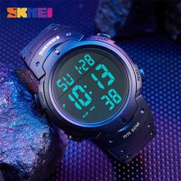SKMEI Men Sports Watches Chronos Countdown Men's Watch Waterproof LED Digital Watch Man Electronic Clock Relogio Masculino 1068 210804