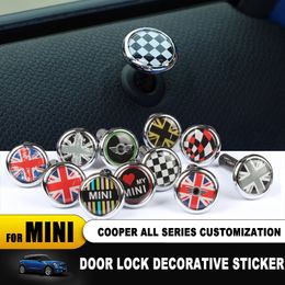 Car Door Lock Pins Knobs Cover Case 2pcs Carbon Fiber Styling Stickers Decor For Mini Cooper All Series F54 F55 F60 R54 R60