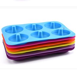 6 Cavity Non-Stick Donut Mould Donut Muffin Cake Silicone Doughnut Bakeware Baking Mold Mould Pan DIY Jelly Candy 3D Mold LLA9045