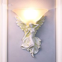Wall Lamp Modern Nordic Minimalist Creative Led Art Deco Angel Light For Living Room Aisle Bedroom Bedside Indoor E27