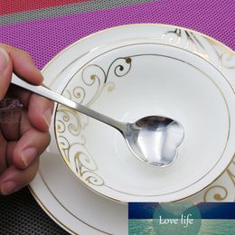 "Hot Sale Heart Shaped Dessert Spoon Stainless Steel Silver Tea Coffee Spoon Mixer Flatware Cafe Kitchen Accessories Decor"