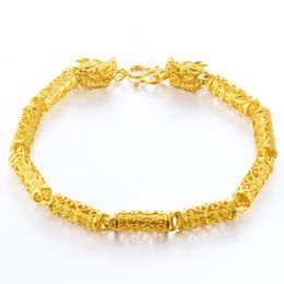 Wrist Chain 18k Yellow Gold Filled Hollow Male Jewellery Trendy Men Bracelet Gift Fashion Accessories Present