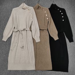 New cashmere high neck dress in autumn and winter