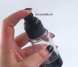 15ml 30ml 50ml Empty Black Airless Pump Dispenser Bottle Refillable Lotion Cream Vacuum Spray Bottle