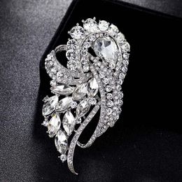 Pins, Brooches Fashion Wedding Rhinestone Brooch Bridal Jewelry For Women's Gifts Brand Vintage Hijab Accessory