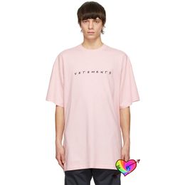 Casual Embroidery Pink T-shirt Men Women High Quality Multicolor Friendly Logo Tee 1:1 Tag Tops Short Sleeve