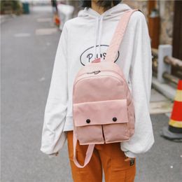 Outdoor Bags Girl Backpack Female 2021 Fashion Solid Colour College Student Bag Korean Tide Travel Small Softback