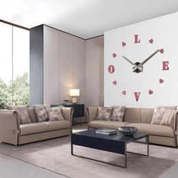 Wall Clocks Quartz Brief Watches 3d Real Big Clock Rushed Mirror Stickers Diy Living Room DISCOUNTS Still Life283b