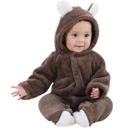 Winter Baby Rompers Baby Boy Girls Clothes Cotton Newborn Toddler Clothes Infant Jumpsuits Warm Clothing 210317