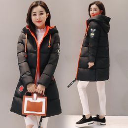 Red New Winter Down Jacket Women Coat Long Hooded Outwear Female Parka Thick Cotton Padded Female Basic Coats