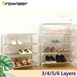 3/4/5/6 Layers Multifunction Dustproof Shoe Storage Modern Stackable Save Space Shoes Tidy Rack Non-woven Colorful Shoe Hanger 210609