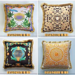 Luxury pillow case designer Signage tassel 20 geometry patterns printting pillowcase cushion cover 45*45cm for 4 seasons home decorative Pillow new Year gift