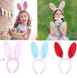 Cute Easter Adult Kids Cute Rabbit Ear Headband Happy Bunny Easter Party Decoration Supplies Easter Party Favor RRB13894