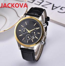 Mens Sports Wrist Watch 44mm Quartz Movement Male Time Clock Watch Leather Belt Strap Valentine Gift Christmas present