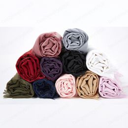 180*70 Frauen Muslim Plaid Schal Schals und Wraps Weiche Weibliche Foulard Hijab Arabischen Kopftuch mit Quasten Islamische Schals