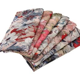 Flower Printed Scarf Hijabs Fashion Women Cotton Shawls Big Size Muslim Head Wraps Mufflers Stoles