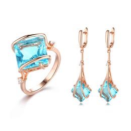 2021 Trend Gifts Girls Jewelry Sets Glass Stone Fashion Earrings For Women Rings Friends Couple Sexy