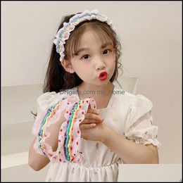 Hair Aessories Baby, Kids & Maternity Playf Cute Girl Child Temperament Chiffon Rainbow Colour Mesh Headband Sen Line Out All-Match Drop Deli