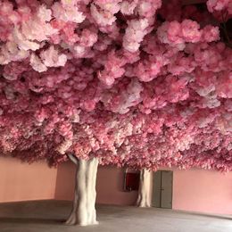 Artificial Silk Flowers Simulation Encryption Cherry Blossoms Branches String For DIY Wedding Home Party Ornament Ceiling Decoration 100Pcs