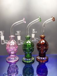 Glass Bong Water Perc Recycler Water Pipes 14.4mm Joint Fab Egg Dab Rig Showerhead Perc Hookahs Pipes Pipe Colours Bongs cheechshop