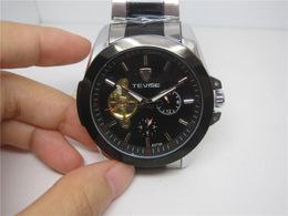 Fashion Wristwatch automatic Mechanical Wrist watch Men TEVISE watches Black Face TE55