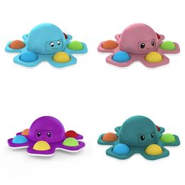 Fidget Spinners Toys Party Decoration Rotating Face Changing Octopus Fingers Spinner Plush Push Bubble Toy Fun Stress Relief Simple Games for Kids and Adults