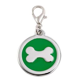 Pet Dog Cat ID Card Pendant Anti-lost Tags Round Shape Bone Nametag Pendants Pets Dogs Tag Engravable Puppy Collar Accessories